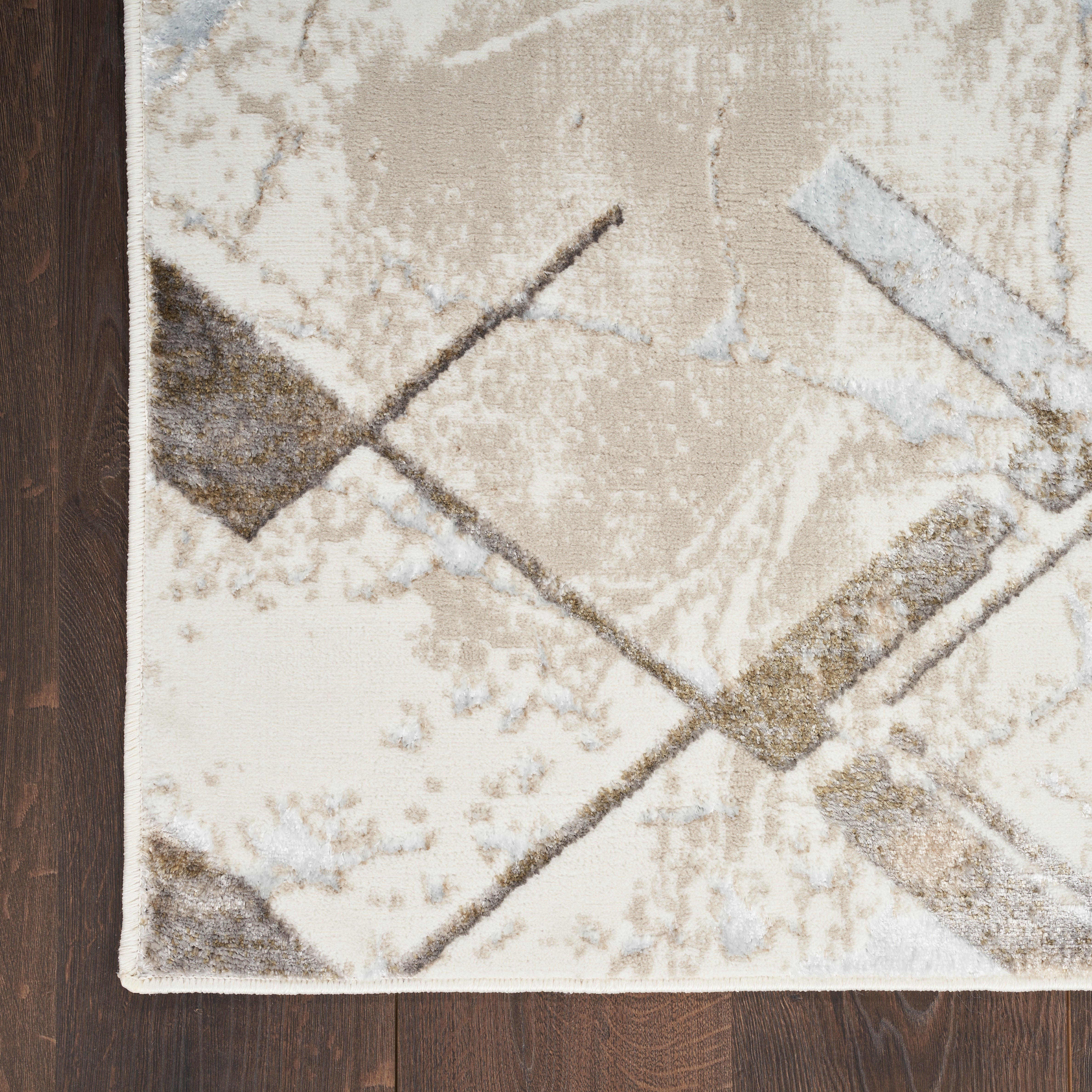 Nourison Glitz GLZ02 Ivory/Grey Large Rectangle Rug